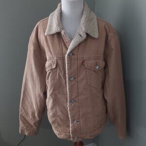 Levi's Corduroy Sherpa Lined Trucker Coat L Large